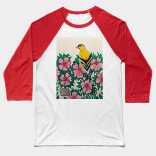 Iowa state bird and flower, the goldfinch and wild rose Baseball T-Shirt